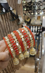 Elegant Crystal Bangles Set