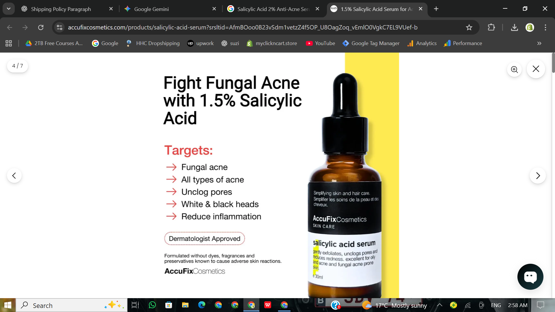 “Salicylic Acid 2% Anti-Acne Serum –