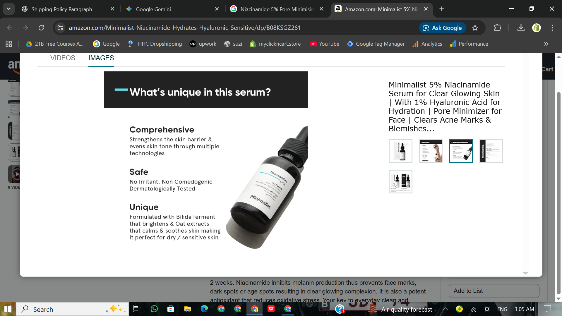 “Niacinamide 5% Pore Minimising Serum